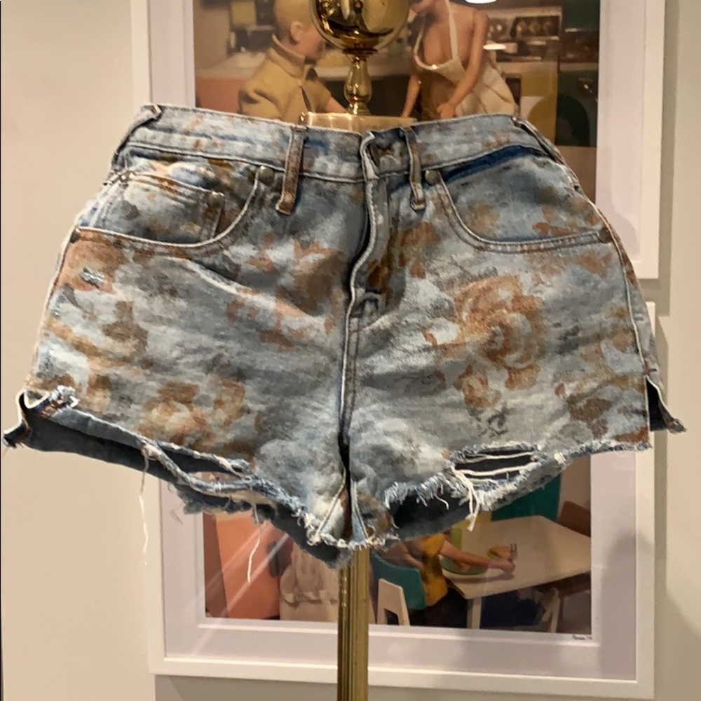 Free people floral print shorts